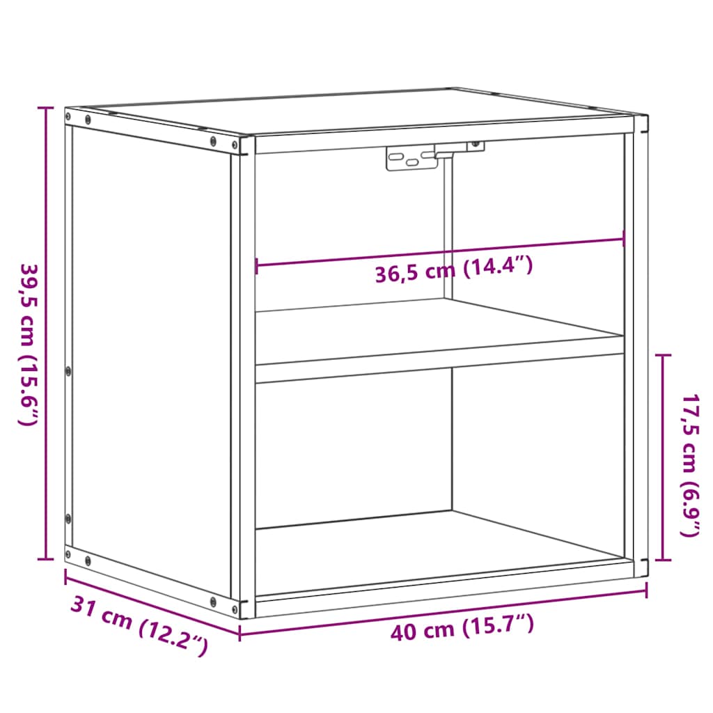 Wall-Mounted Bedside Cabinet 40X31X39.5 Cm