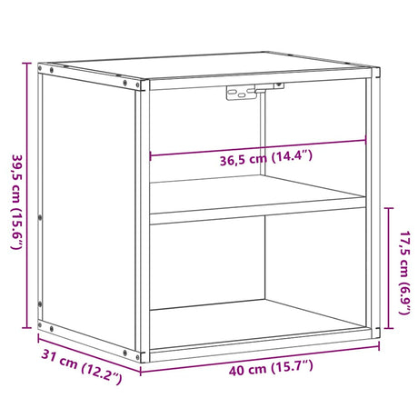 Wall-Mounted Bedside Cabinet 40X31X39.5 Cm