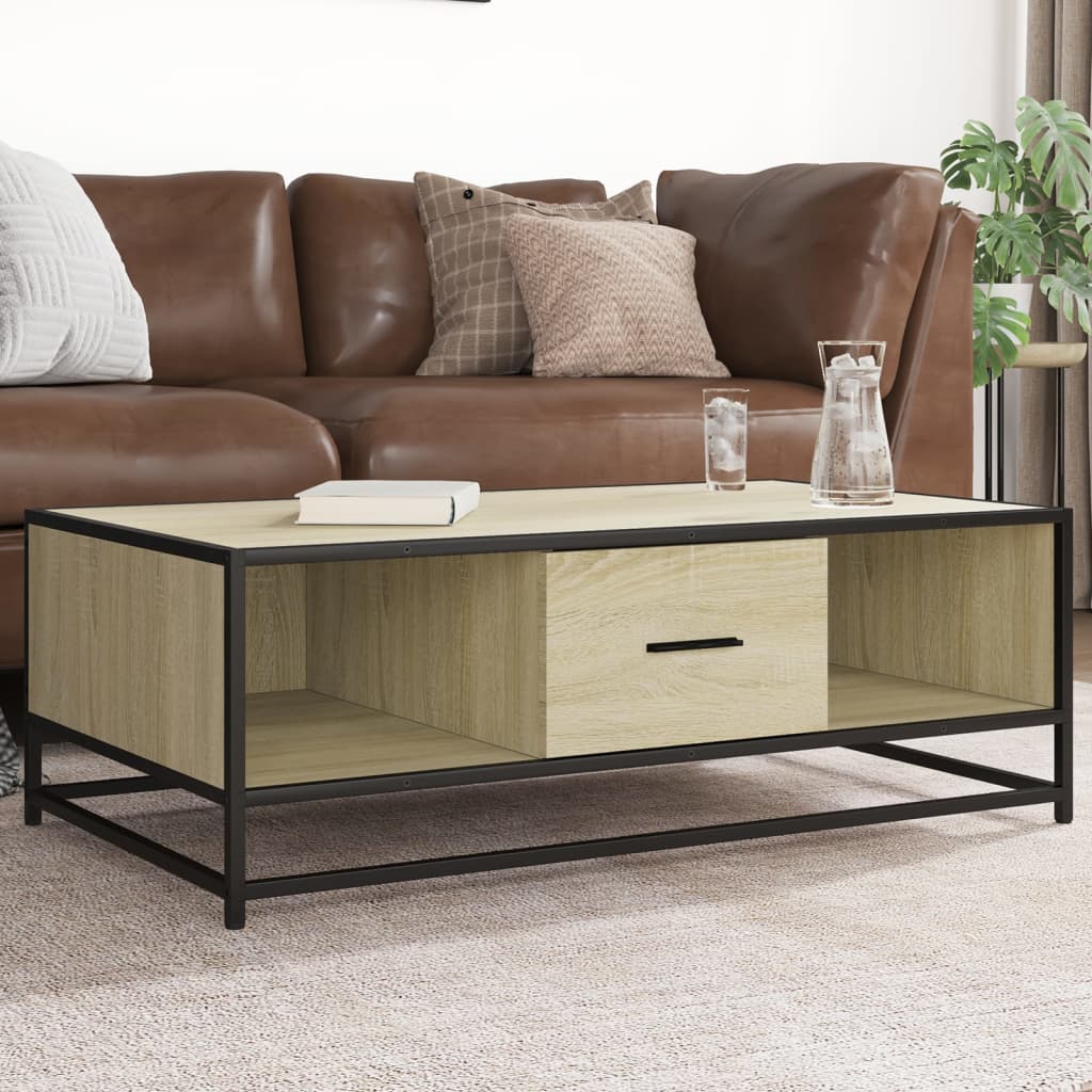 Coffee Table 100X57X35 Cm Engineered Wood And Metal