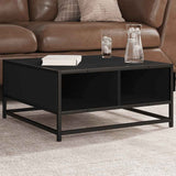 Coffee Table Brown Oak Engineered Wood And Metal