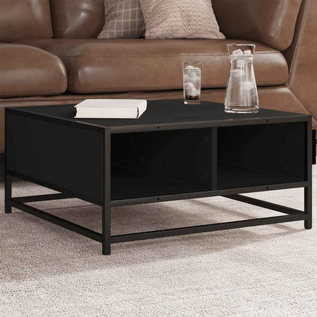 Coffee Table Brown Oak Engineered Wood And Metal