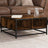 Coffee Table Brown Oak Engineered Wood And Metal