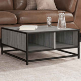Coffee Table Brown Oak Engineered Wood And Metal