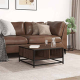 Coffee Table Brown Oak Engineered Wood And Metal