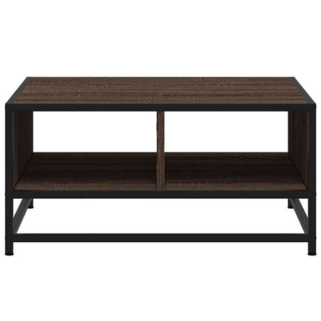 Coffee Table Brown Oak Engineered Wood And Metal