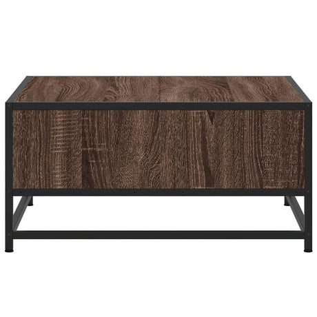 Coffee Table Brown Oak Engineered Wood And Metal