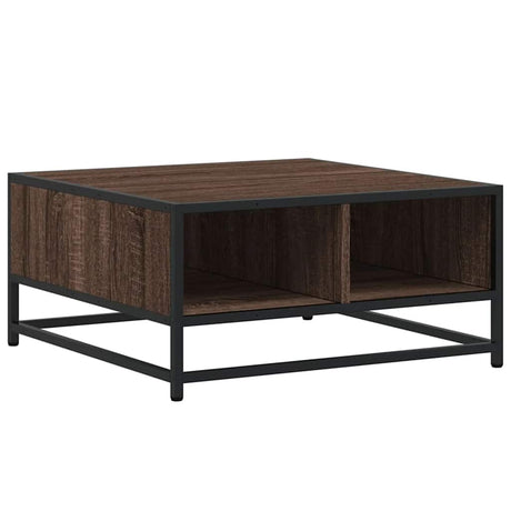 Coffee Table Brown Oak Engineered Wood And Metal
