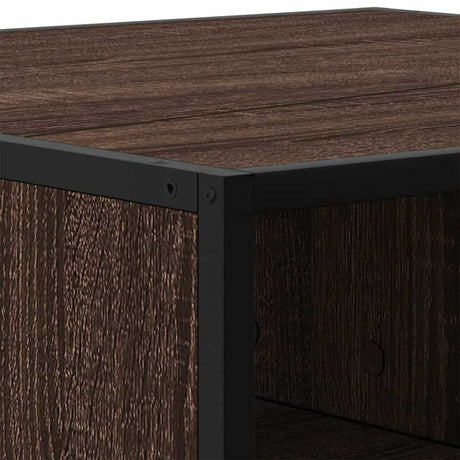 Coffee Table Brown Oak Engineered Wood And Metal
