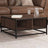 Coffee Table Brown Oak Engineered Wood And Metal