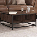 Coffee Table Brown Oak Engineered Wood And Metal