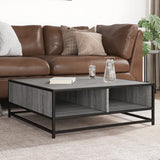 Coffee Table Brown Oak Engineered Wood And Metal