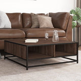 Coffee Table Brown Oak Engineered Wood And Metal