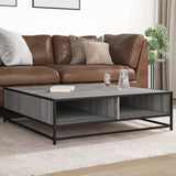 Coffee Table Brown Oak Engineered Wood And Metal