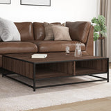 Coffee Table Brown Oak Engineered Wood And Metal