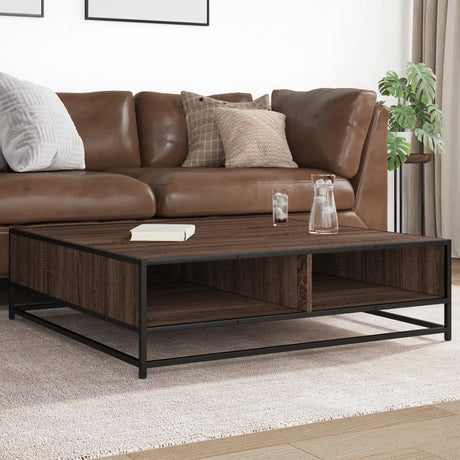 Coffee Table Brown Oak Engineered Wood And Metal