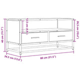 Tv Cabinet 80X34.5X40 Cm Engineered Wood And Metal