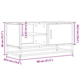 Tv Cabinet 80X34.5X40 Cm Engineered Wood And Metal