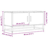 Tv Cabinet 80X34.5X40 Cm Engineered Wood And Metal