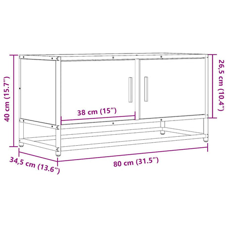 Tv Cabinet 80X34.5X40 Cm Engineered Wood And Metal