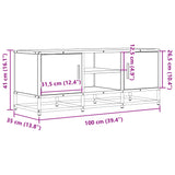 Tv Cabinet 100X35X41 Cm Engineered Wood And Metal