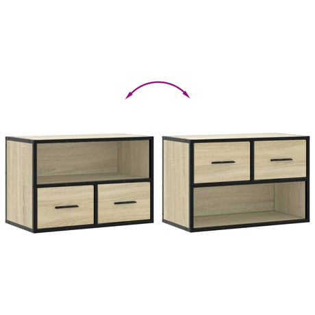 Tv Cabinet 60X31X39.5 Cm Engineered Wood And Metal