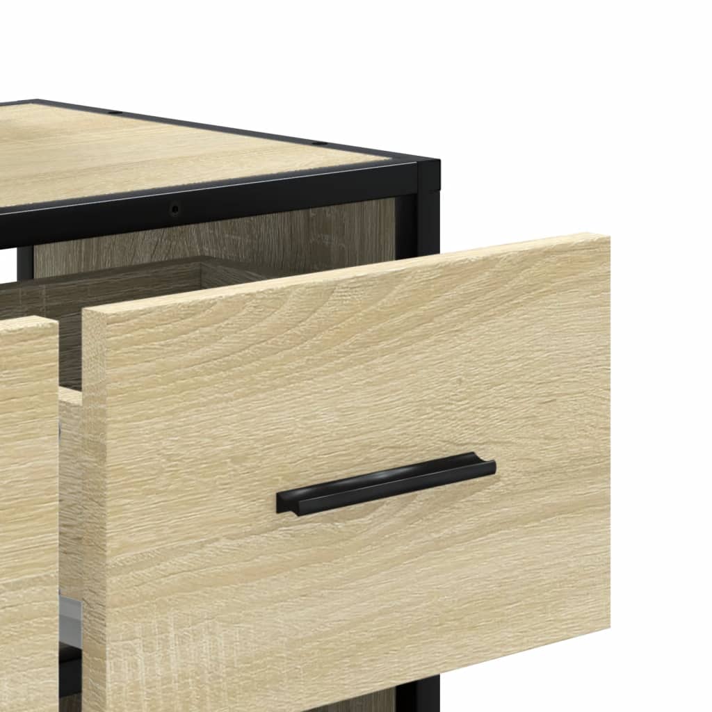 Tv Cabinet 60X31X39.5 Cm Engineered Wood And Metal