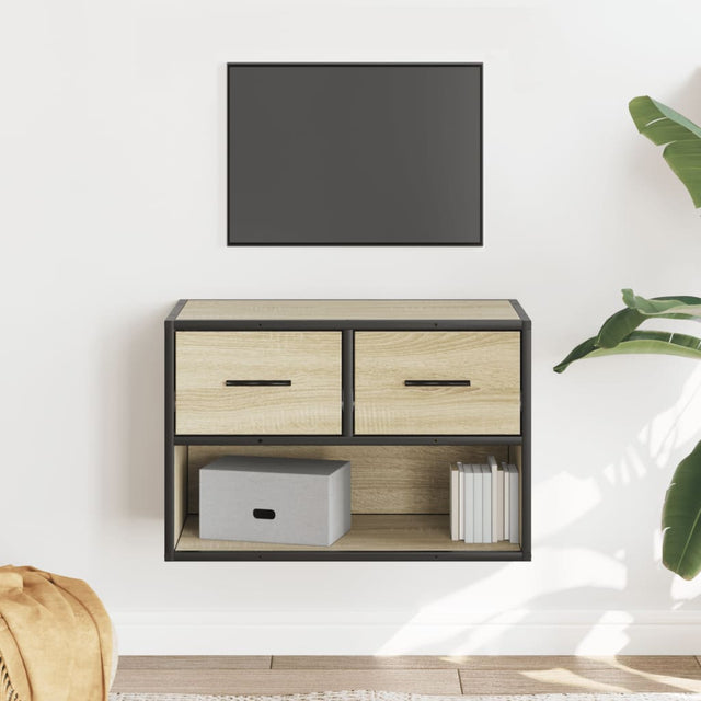 Tv Cabinet 60X31X39.5 Cm Engineered Wood And Metal