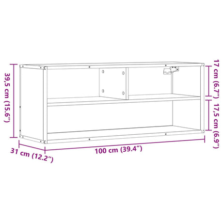 Tv Cabinet 100X31X39.5 Cm Engineered Wood And Metal