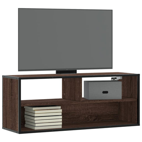 Tv Cabinet 100X31X39.5 Cm Engineered Wood And Metal