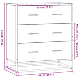 Sideboard 68X35X76 Cm Engineered Wood And Metal