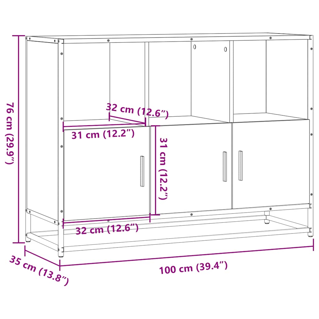 Sideboard 100X35X76 Cm Engineered Wood