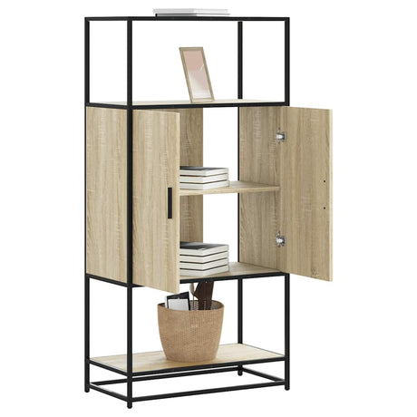 Highboard 68X35X139 Cm Engineered Wood And Metal