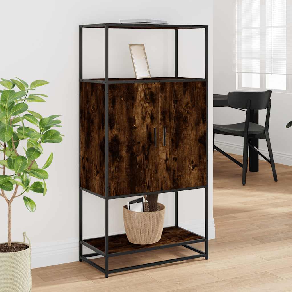 Highboard 68X35X139 Cm Engineered Wood And Metal