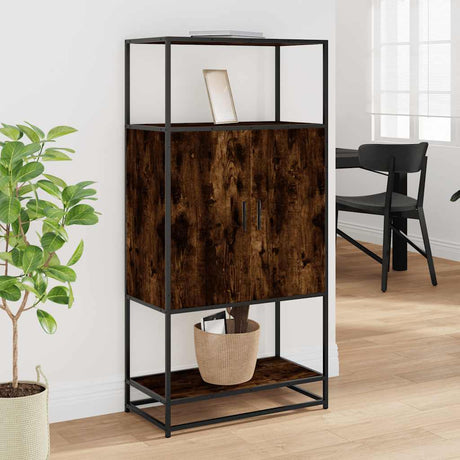 Highboard 68X35X139 Cm Engineered Wood And Metal