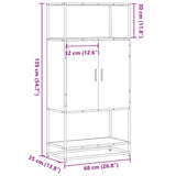 Highboard 68X35X139 Cm Engineered Wood And Metal
