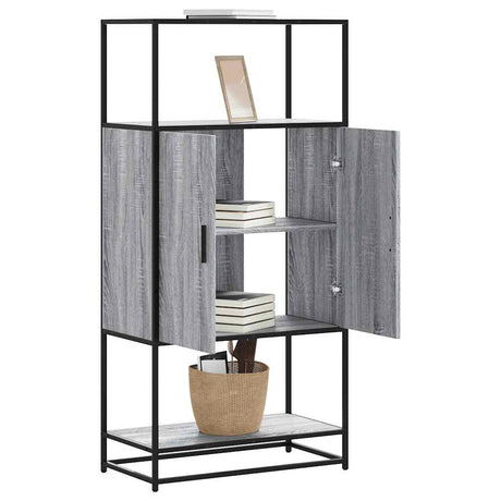 Highboard 68X35X139 Cm Engineered Wood And Metal