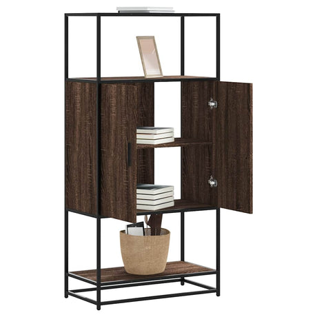 Highboard 68X35X139 Cm Engineered Wood And Metal