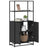 Highboard 68X35X139 Cm Engineered Wood And Metal