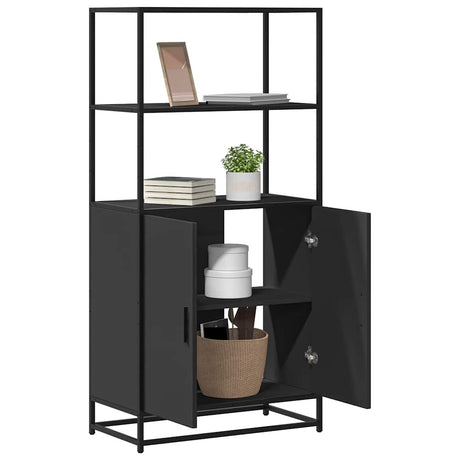 Highboard 68X35X139 Cm Engineered Wood And Metal