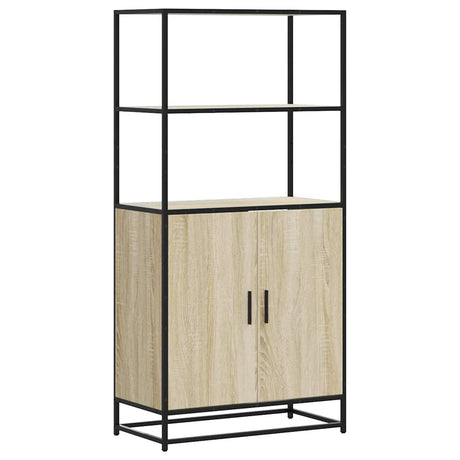 Highboard 68X35X139 Cm Engineered Wood And Metal