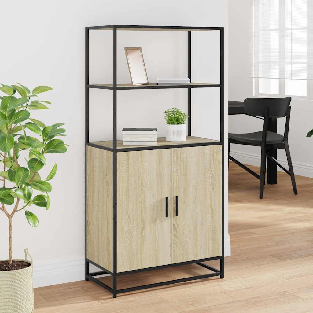 Highboard 68X35X139 Cm Engineered Wood And Metal