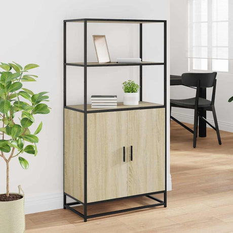 Highboard 68X35X139 Cm Engineered Wood And Metal
