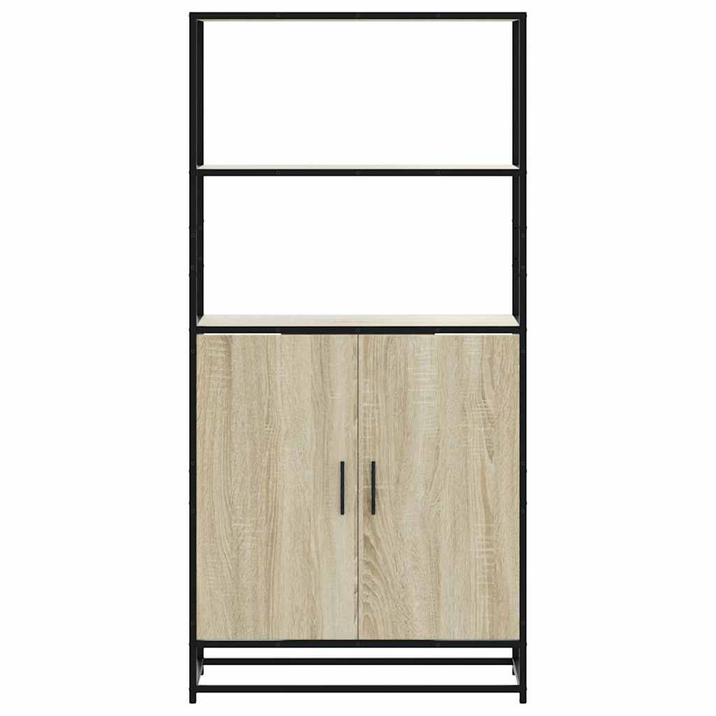 Highboard 68X35X139 Cm Engineered Wood And Metal