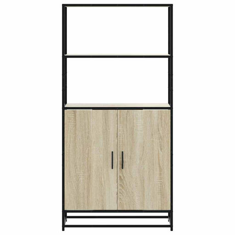 Highboard 68X35X139 Cm Engineered Wood And Metal