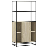 Highboard 68X35X139 Cm Engineered Wood And Metal