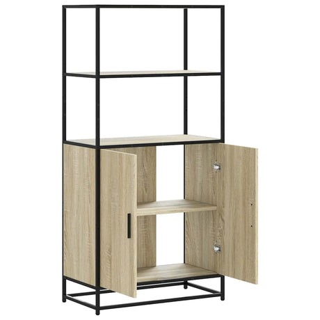Highboard 68X35X139 Cm Engineered Wood And Metal