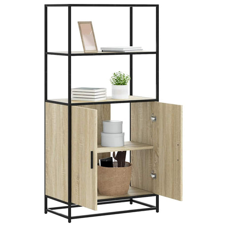 Highboard 68X35X139 Cm Engineered Wood And Metal