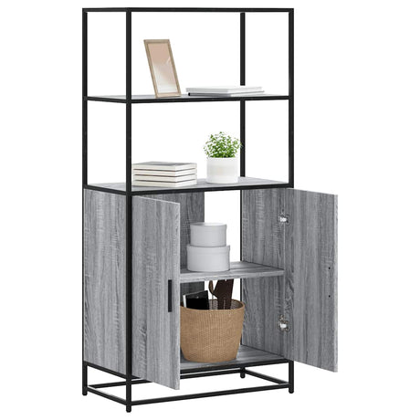 Highboard 68X35X139 Cm Engineered Wood And Metal