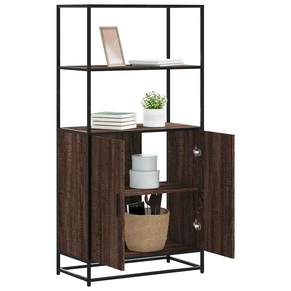 Highboard 68X35X139 Cm Engineered Wood And Metal