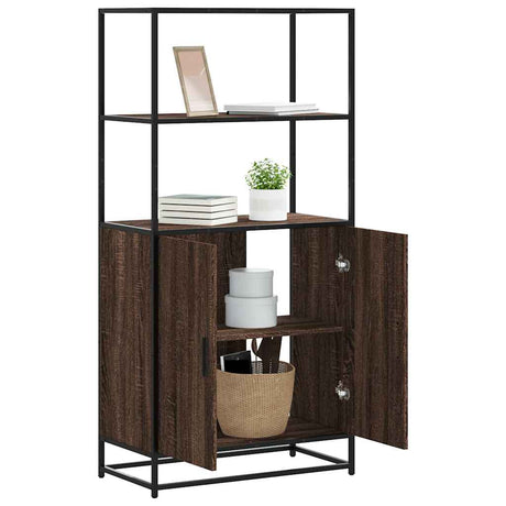 Highboard 68X35X139 Cm Engineered Wood And Metal